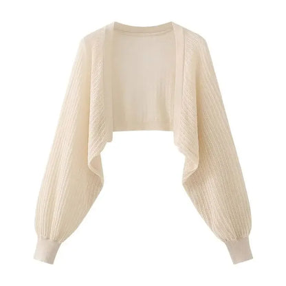 French Ice Silk Knitted Sun-Proof Cardigan Top Women'S Summer Thin Jacket Waistcoat Suspender Skirt Shawl Outer Match Blouse